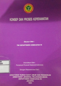 Image of Konsep dan Proses Keperawatan