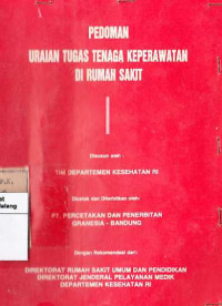 Image of Pedoman Uraian Tugas Tenaga Perawatan Di Rumah Sakit